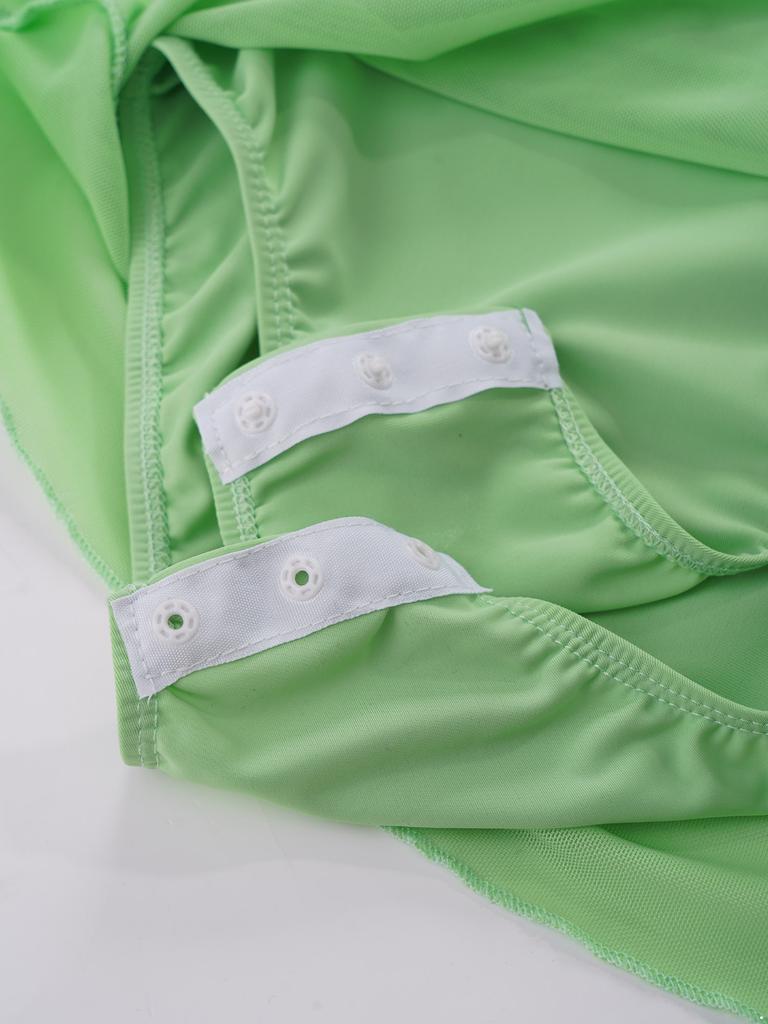 Kids Girls Athletic Activewear Costume Rhythmic Ballet Gymnastics Dancewear Dancing Training Clothes Solid Color Party Dress