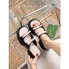 Sweet limited~ platform sandals women's 2025 new muffin wedge heel open-toed half slippers fashion outer wear increase