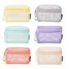 Cosmetic Bag Zipper Design Adjustable Size Large Capacity Mesh See-Through Washable Breathable Travel Makeup Organizer Storage Pouch