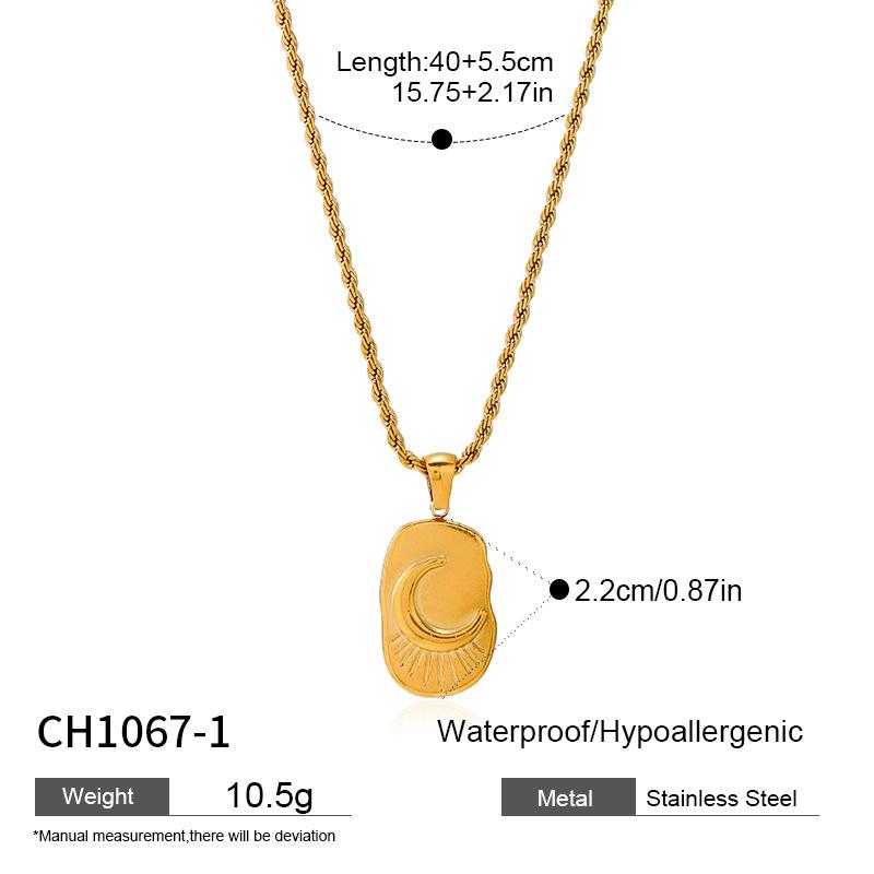 Chen He explosion hollow star moon necklace simple popular stainless steel collarbone chain niche design titanium steel necklace decoration