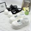 Niche Versatile Hollow Casual Shoes Fashion Shallow Mouth Summer Lace-up Velcro Mary Jane Shoes Platform Breathable New Models