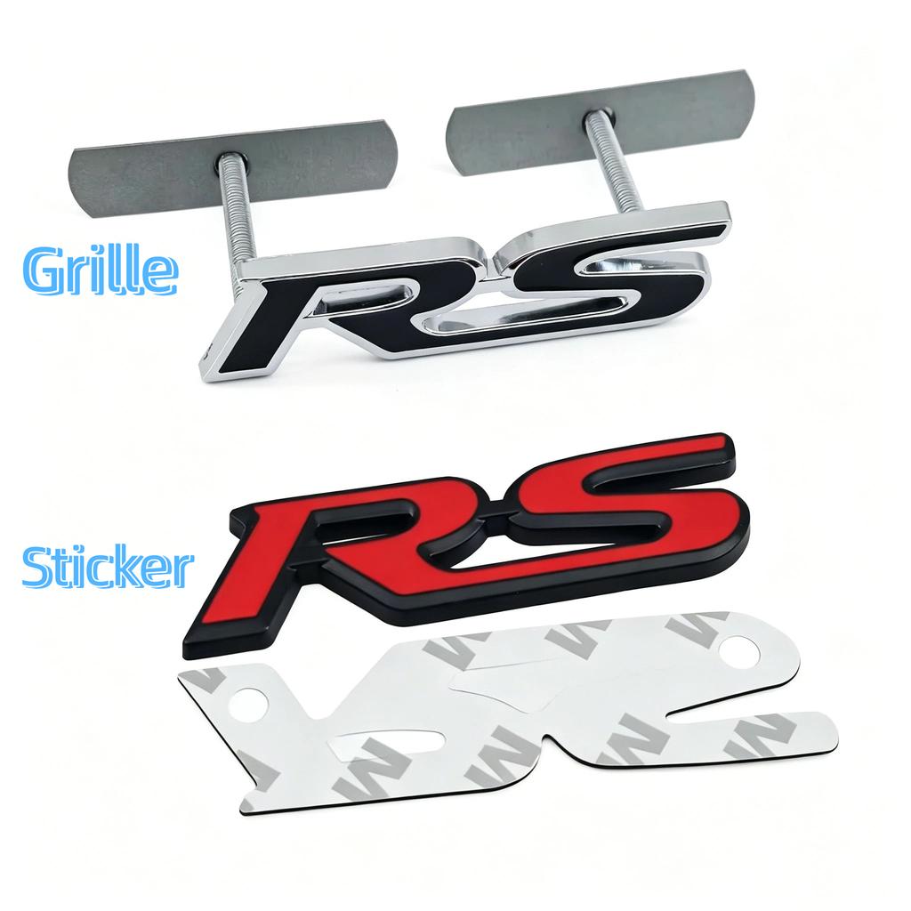 1pcs 3D Metal Car Letters Sticker RS Logo Sport Emblem Badge Auto Accessories