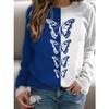 Spring and Autumn Round Neck Flower Butterfly Pattern 3D Printed Top Fashionable Casual Long Sleeved Women's T-shirts