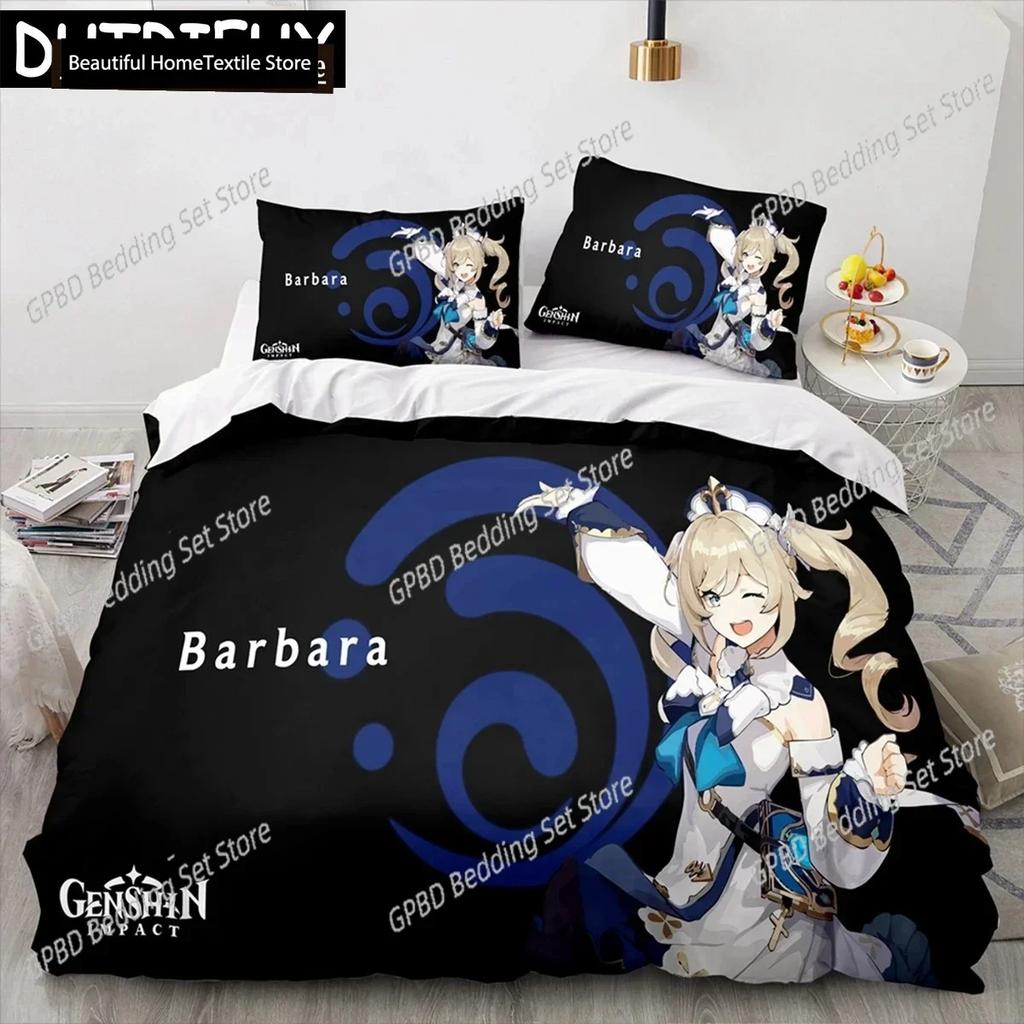 Genshin Impact Anime 3D NEW Duvet Cover Pillowcase Bedding Set Adult Boy Girl Bedroom Decoration Children Single Double Large