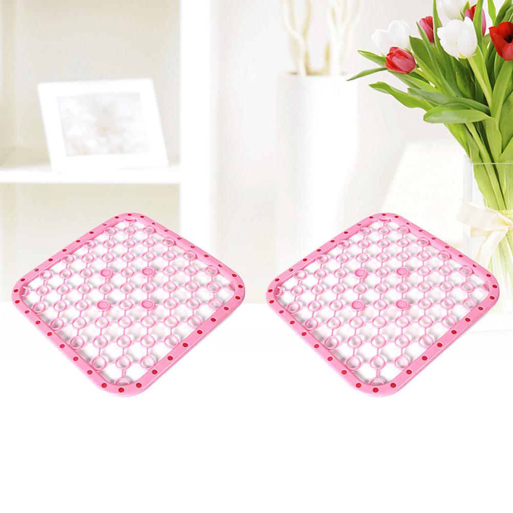 2 Pezzi Tappetino Filtro per Detriti Lavello Cucina Quadrato Design a Griglia di Scarico Asciugatura Rapida Scolapiatti Isolante Sottobicchiere Tavola Lavaggio