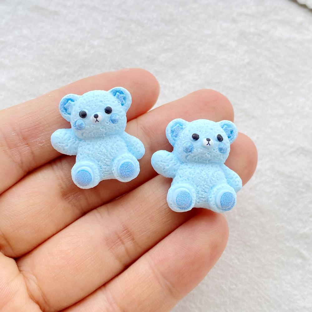 

10Pcs Cute Resin Cartoon Bear Flatback Figurines - For Scrapbooking, Wedding Decor & DIY Jewelry Making Accessories