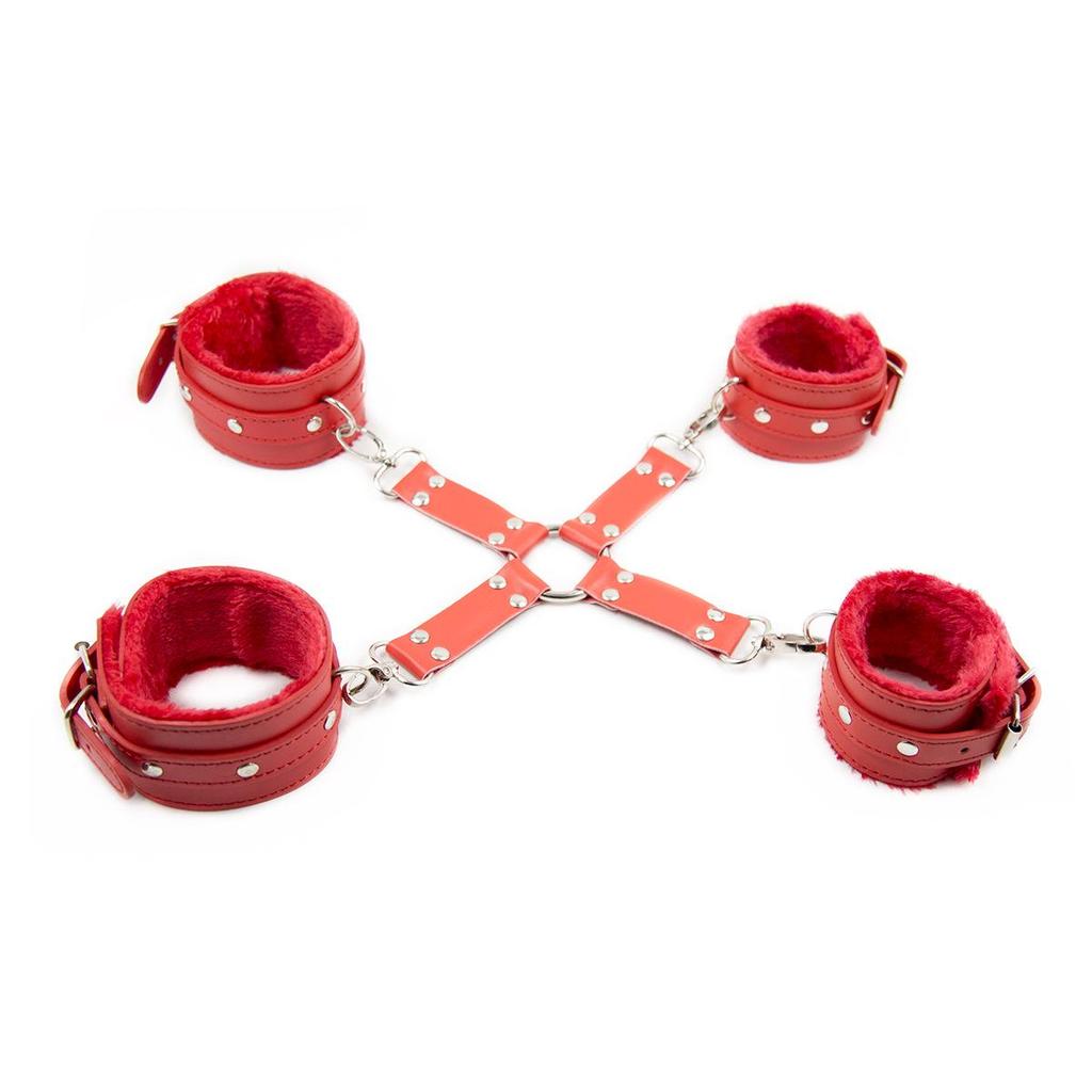 Plüsch-Handfesseln & Fußfesseln Set für Bondage & Bühnenauftritte