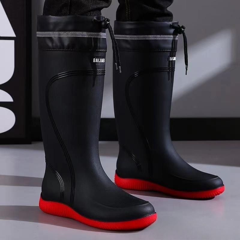 Men's High-quality Boots Men's Rain-proof Waterproof Shoes High Tube Non-slip Closed Rain Boots Bundle Mouth Rubber Fishing Shoe