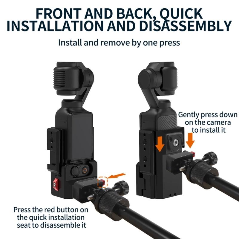 Aluminum Protective Camera Cage For Pocket 3 Action Cameras With Quick Release and Mount Magnetic Adapter