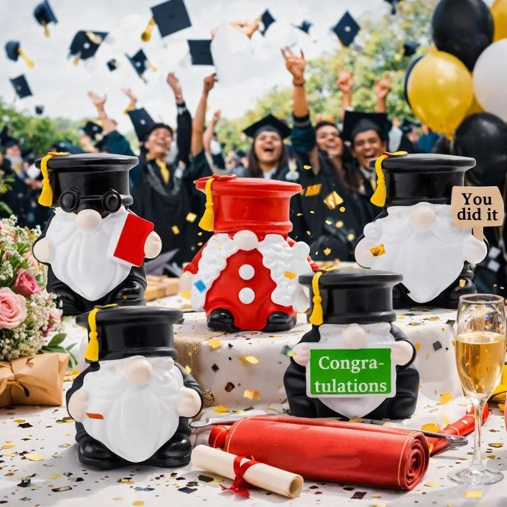 5 Pieces Resin Miniature Gnome Figurine Cute Small Dwarf Statue Home Decoration