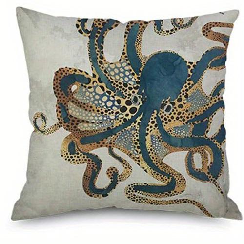 

Home Decor Stylish Octopus Patterns Throw Pillow Covers Pattern Cushion Cover Suitable for Sofa Bedroom Car Pillow Cover 40x40cm 16x16in