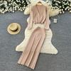 Autumn New Commuter Knitted 2 Piece Outfit for Women Elegant Lady Long-Sleeve Knit Cardigan and Skirt Two-Piece Set