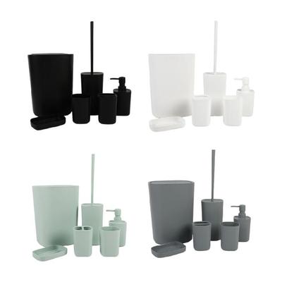Permanent Plastic Bathroom Planner 6 Part Set Hygienic Toothbrush Owner Trash Container For Home Bathroom Deck
