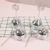 4Pcs 70s Disco Card Holder Message Mirror Disco Ball Table Number Name Card Clips for Bachelorette Wedding Birthday Party Decor