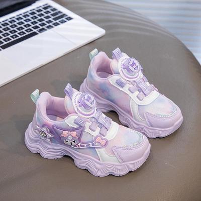 Kuromi Girls' Rotating Buckle Sport Shoes - Breathable & Stylish Soft Sole for Spring & Autumn 2025
