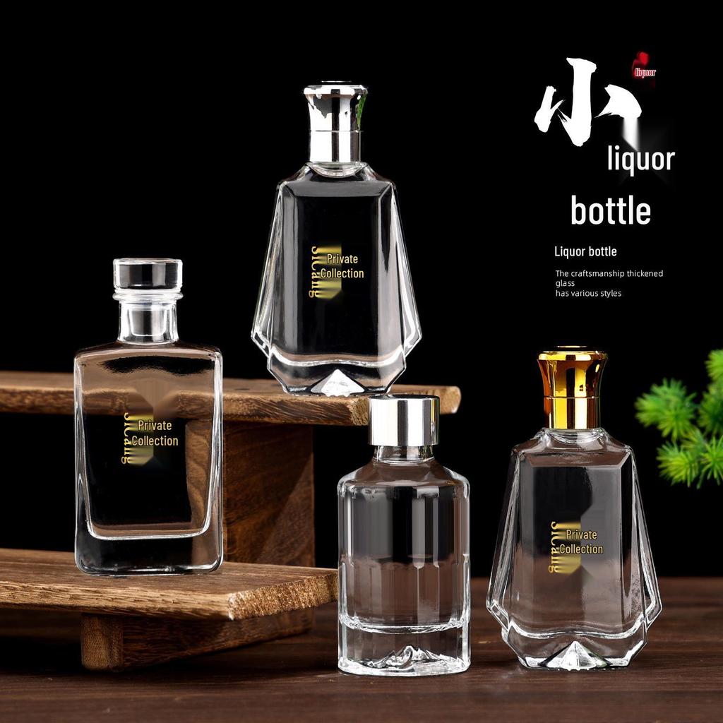 100ml Transparent Glass Bottle for Baijiu or Fruit Wine - Perfect for Home Brewing