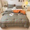 Floral Printed Thickened Warm Winter Quilt Fluffy Soft Weighted Blanket for Sleeping Double Bed Skin-Friendly Quilted Comforter