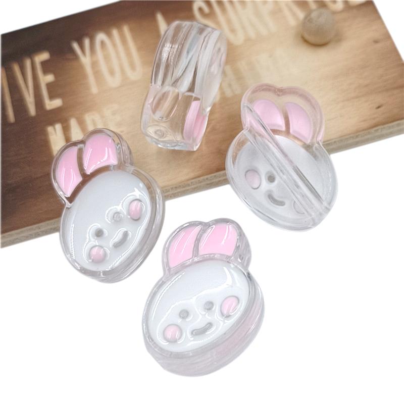 4Pcs 20*26mm Jewelry Making DIY For Necklace Bracelet Acrylic Rabbit Pendant Loose Beads
