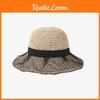 New Korean Style Lace Polka Dot Handmade Woven Straw Sun Hat For Ladies