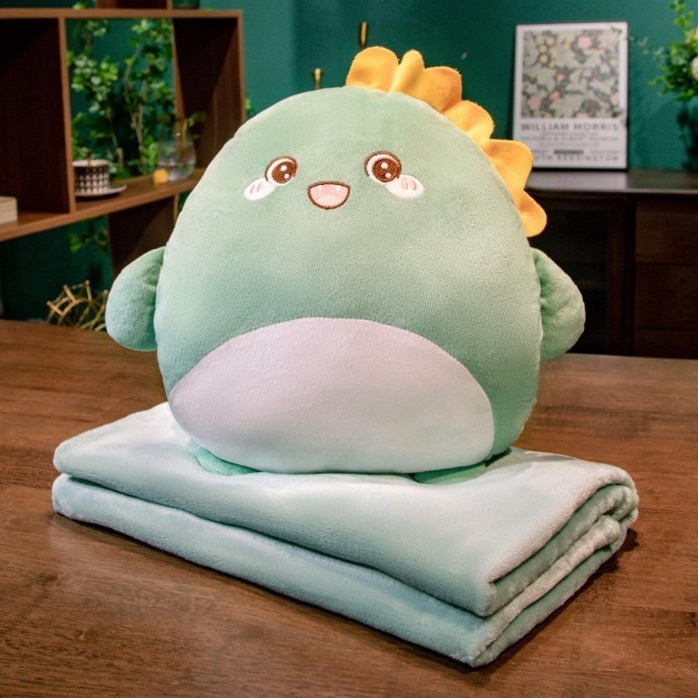 Cute Cartoon Capybara Pillow with Blanket 3 in 1 Napping Car Pillow with Hand Warmer Leg Cover Warm Blanket Office Gift