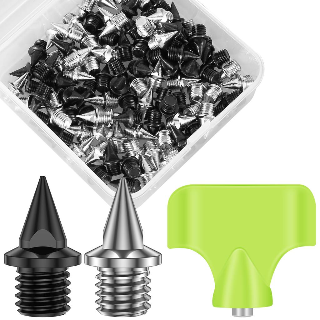 100Pcs Track Spikes Steel Wear Resistant Shoe Spikes Replacement Non-slip Lightweight Sport Shoes Spikes for Running Hiking