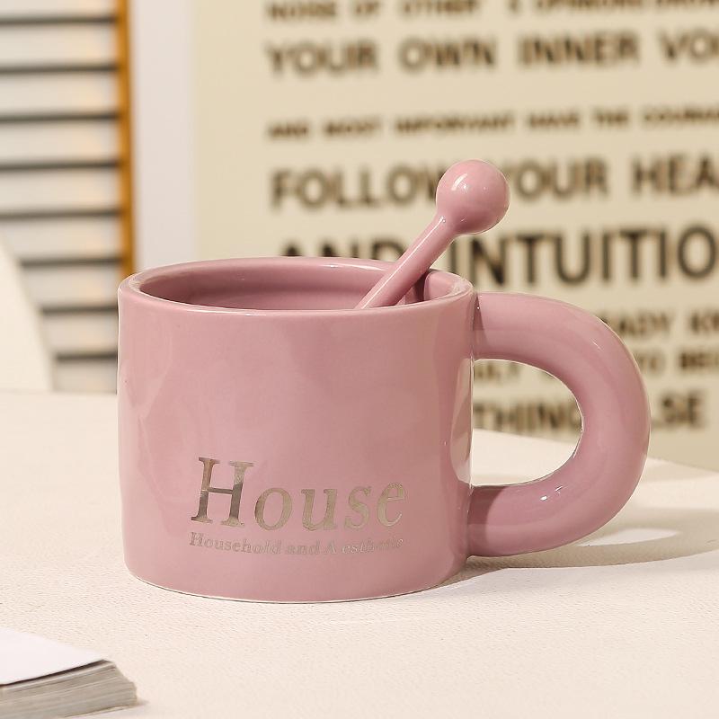 Simple Mug High Value Ceramic Water Cup Milk Cup Office Men's High End Exquisite Coffee Cup for Girls