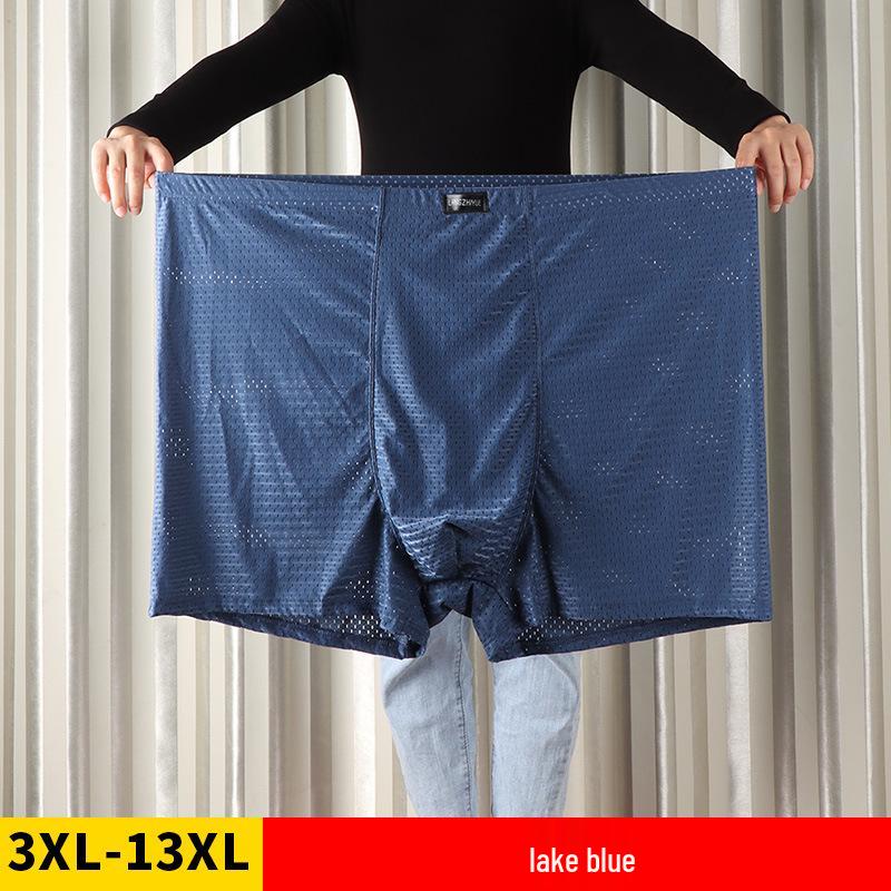 

Мужские боксеры-брифы из сетчатого ледяного шелка больших размеров - XXL, свободного кроя 8XL