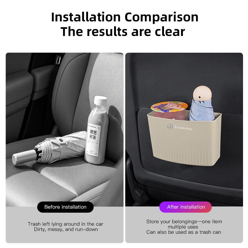 MEA4 Car Plastic Hanging Multi-Functional Storage Box Trash Can Accessories For Mercedes-Benz GLC X253 X254 C-Class W205 W206 A-Class
