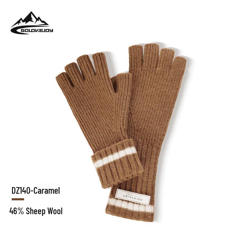 DZ149 Winter Knit Wool Gloves: Windproof Flip-Finger Touchscreen Gloves for Outdoor Cycling and Sports.