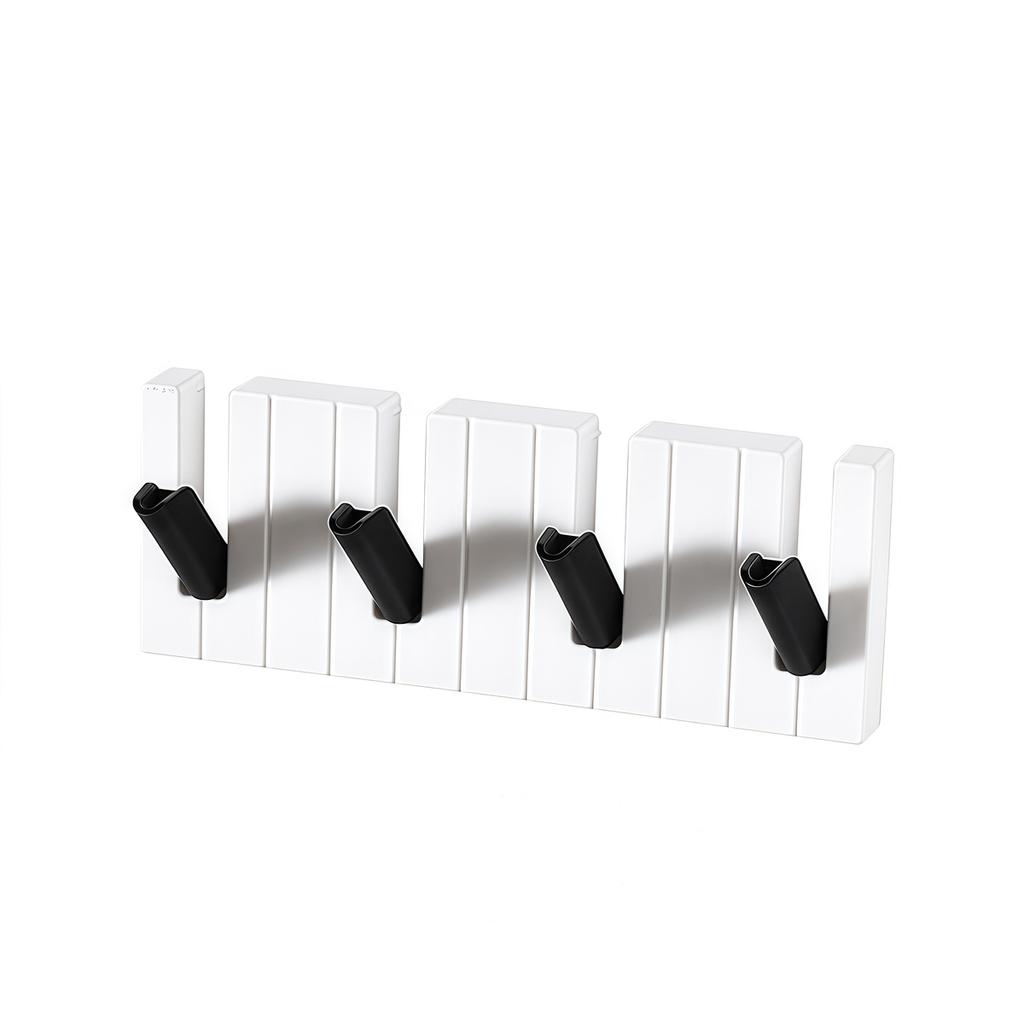 1pcs Creative Piano Shaped Wall-Mounted Hook Punch-Free Doorback Storage Rack Home Folding Coat Hat Porch Key Holder Organiz