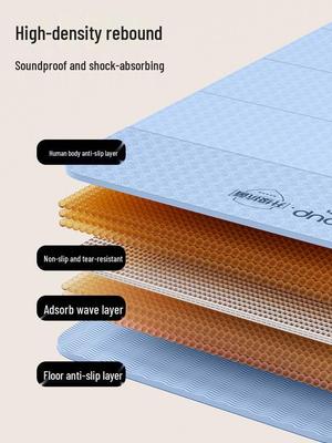 Foldable Non-Slip TPE Yoga Mat: Portable, Shock-Absorbing, and Sleep-Ready for Home Fitness or Dorms.
