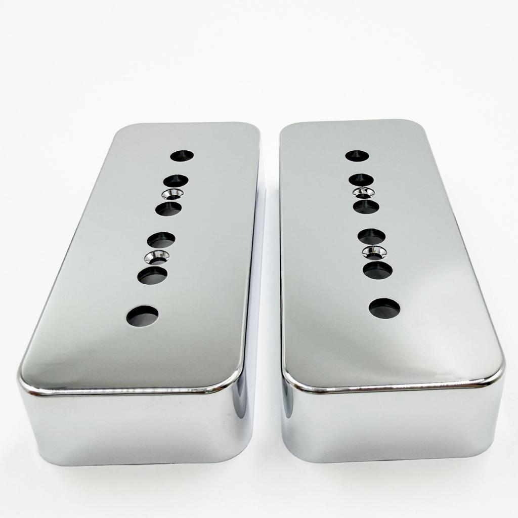 2-piece Set of Plastic Housings for Electric Guitar Pickups 50/52mm Plastic Pickup Covers, Gold- or Silver-plated