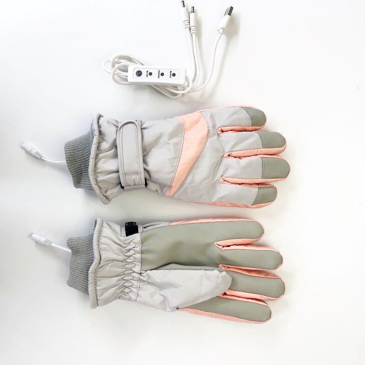USB Heated Ski Gloves: Waterproof, Touchscreen-Compatible, Non-Slip, Thick Winter Warmth.