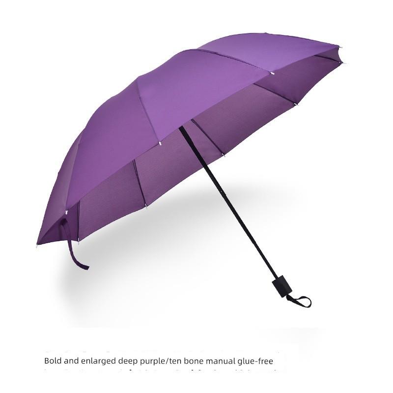 Ten-Bone 70% Off Fully Automatic Folding Umbrella for Men and Women, Business Black-Coated Sunshade Umbrella, Dual-Use for Sun and Rain, Promotional