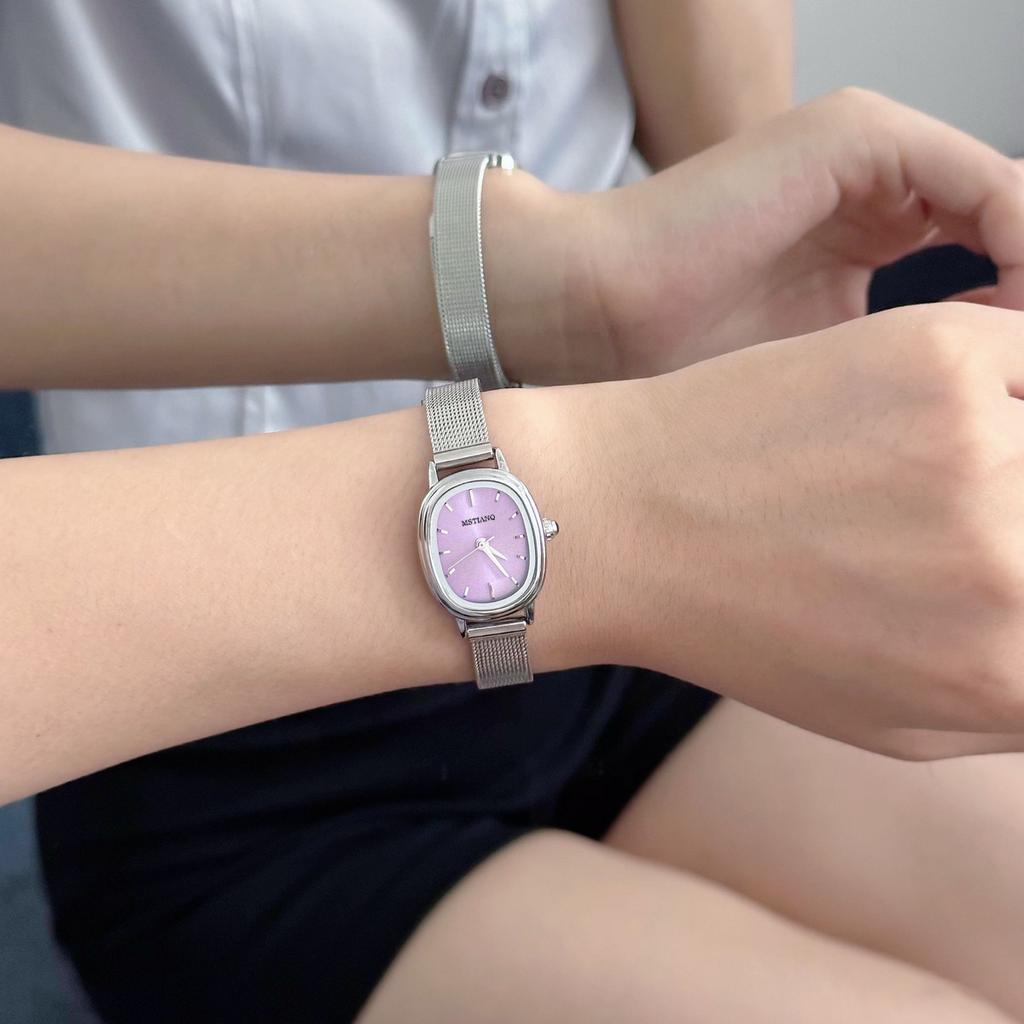 Small Oval Dial Green Watch Simple Stainless Steel Ladies Wristwatches Brand Women Luxury Gift Quartz Watch Dropshipping