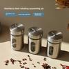 Portable Stainless Steel Seasoning Jars Glass Visiable Spreading Bottle Rotating Multifunction Spice Shaker Kitchen Organizer