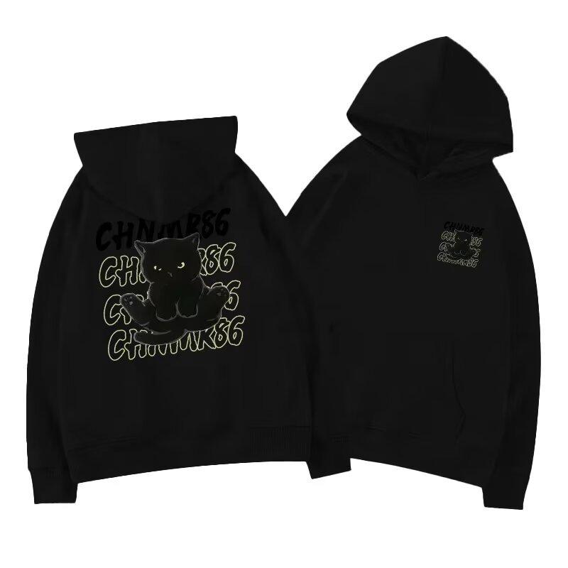 Women Men Hoodies Cat Sweater Men's Hooded Autumn and Winter Loose Tide Brand Letter Printing All-match Couple Jacket