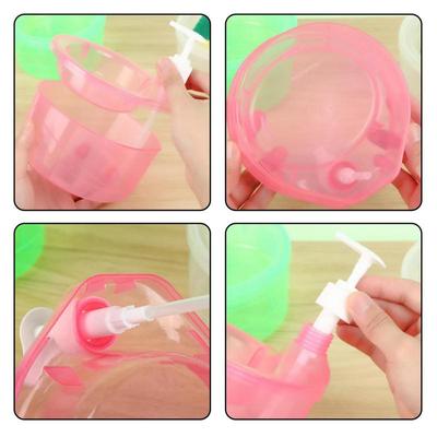 2-in-1 Seifenspenderflasche für Spülmittel Flüssig Küchen-Geschirrspülmittelspender Küchenschwammspender Manuelle Seifenpumpe