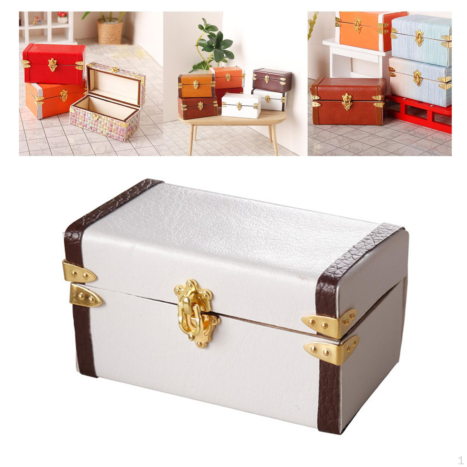 

1/12 кукольный домик, миниатюрный чемодан, аксессуары для кукол, украшения, декорации, мини-сундук с сокровищами