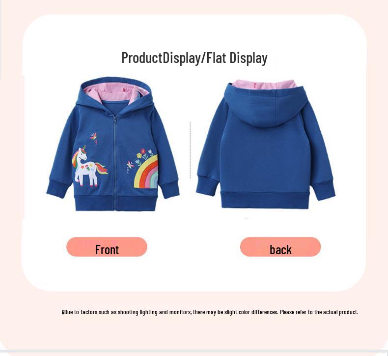 European Girls' Hooded Zipper Sweatshirt for Autumn/Winter