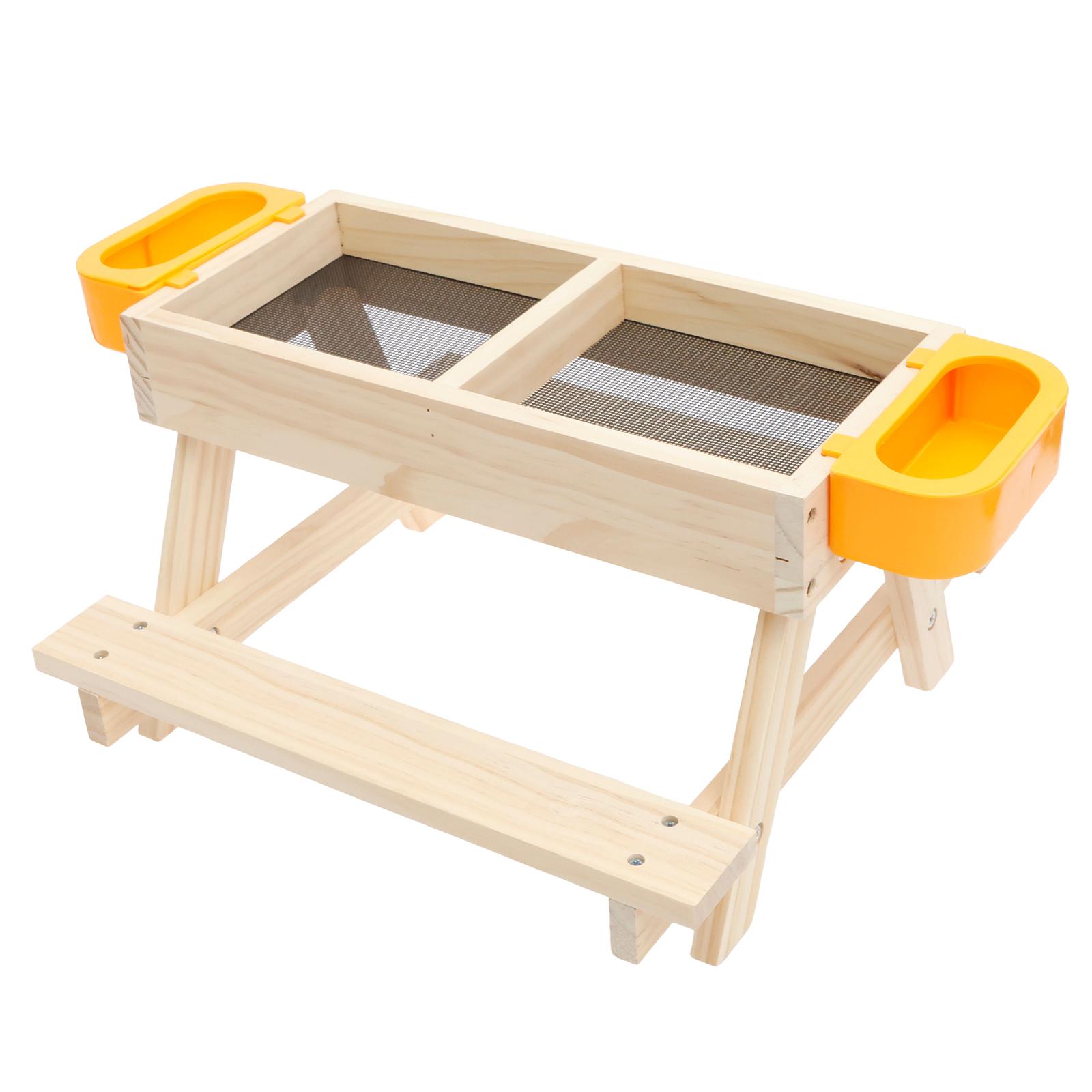 

Wood Chicken Picnic Table Feeder with Water Bowls Chicken Picnic Table Chicken Feeder for Hens Ducks Turkeys Geese Other Poultry