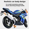 1:12 SUZUKI GSX-R1000 BMW R1250GS Motorcycle Model Toy Car Linkage Steering Retractable Tripod Alloy Diecast Models Kids Toys