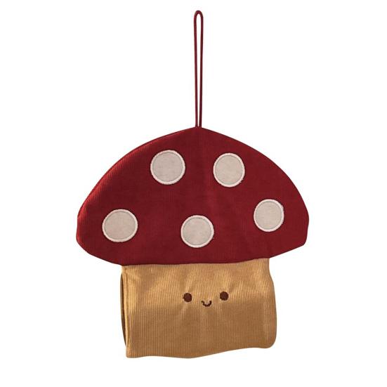 

Tissue Box Soft Velvet Fabric Hanging Tissue Holder with Lanyard Wall-Mounted Tissue Case Cute Mushroom Shapes Organizer for Home A