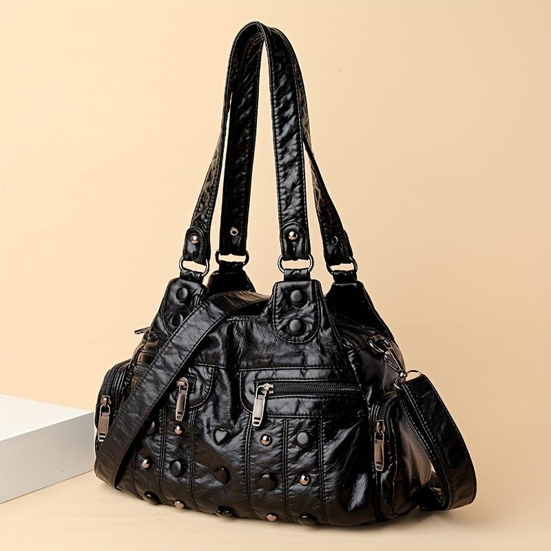 Сумка на плечо с отделкой шипами — фото 3