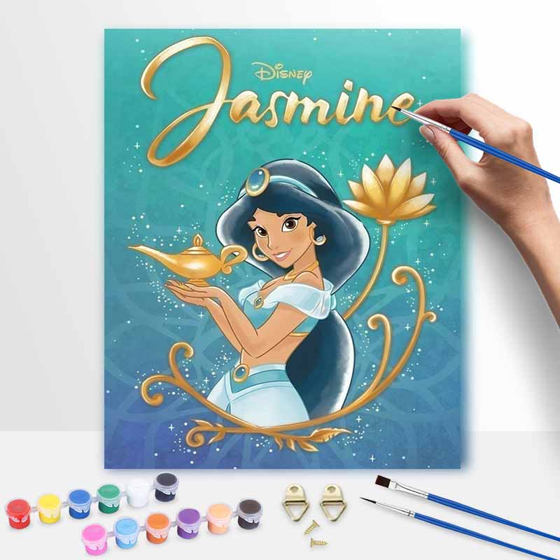 Disney Jasmine oil painting handmade diy art painting home decoration 30x40cm