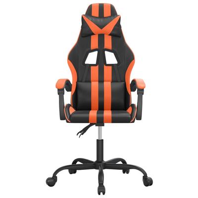 Gaming Chair Black and Orange Synthetic Leather