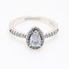 Elegant Pear-Shaped Halo Drop Diamond Ring: Light Luxury Surprise Gift