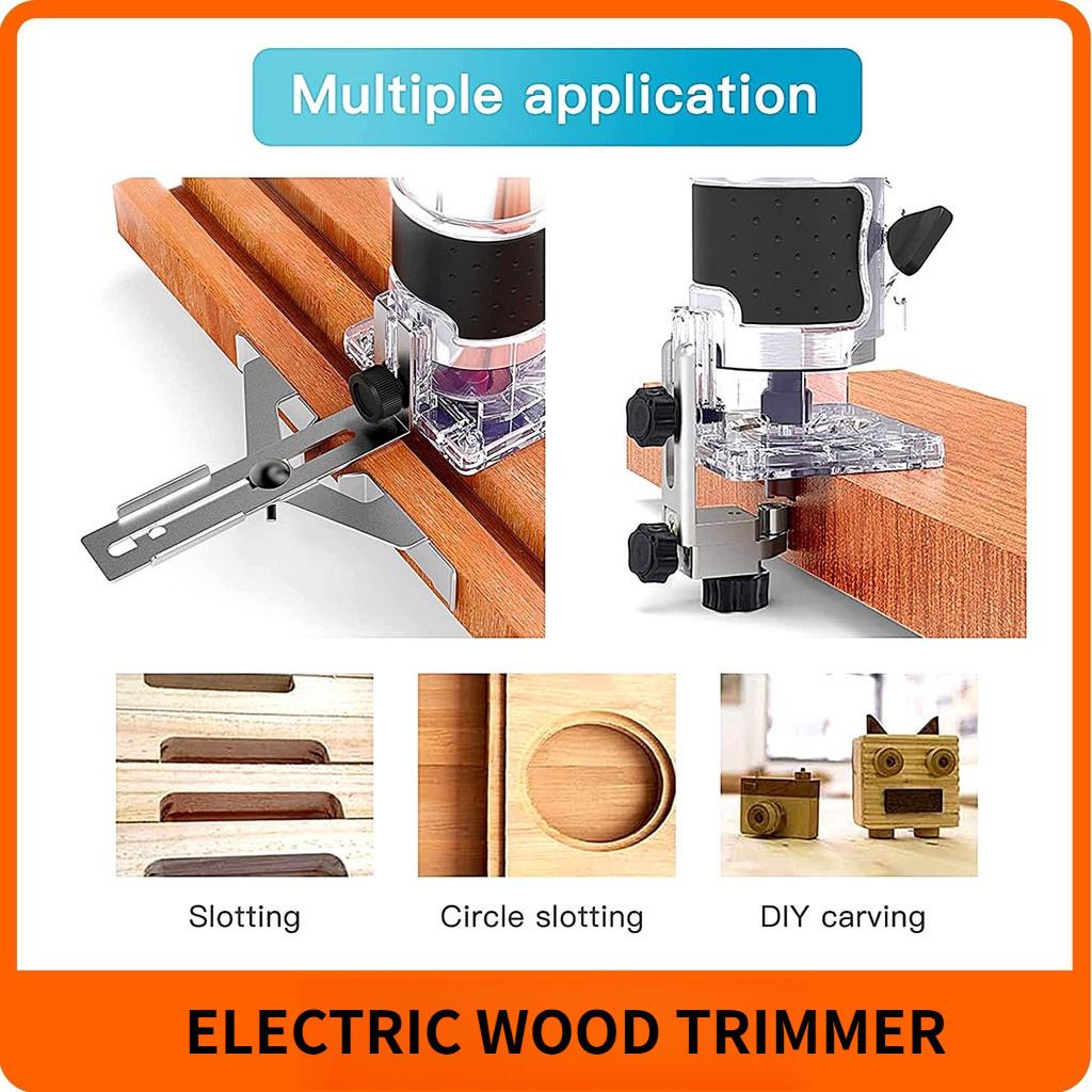800W Handheld Engraving Slotting Router Portable Woodworking Power Tool High Power Electric Wood Trimmer
