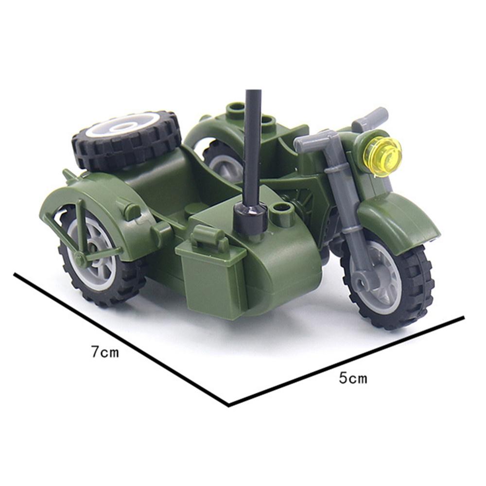 Zweiter Weltkrieg WW2 Armee Militär Soldaten Motorrad Raketenwerfer Kanone Figuren Bausteine Steine Kinderspielzeug