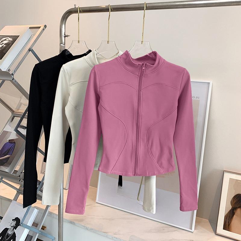 

Пальто зимнее женское облегающее спортивное с флисовой подкладкой утолщенное верх обтягивающее с талией обтягивающее для йоги с длинными рукавами для пилатеса XXXL темно-розовый